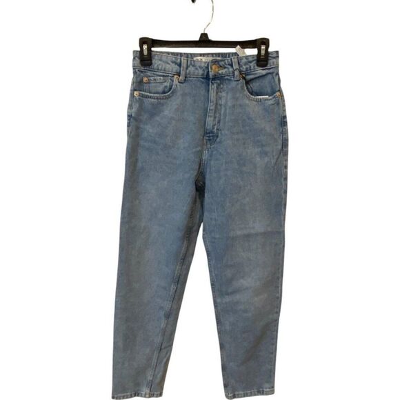 Zara Womens Ankle Mom Fit Jeans EU 36 US 4 Blue Slim High Rise 7223/221 NWT - Picture 2 of 12